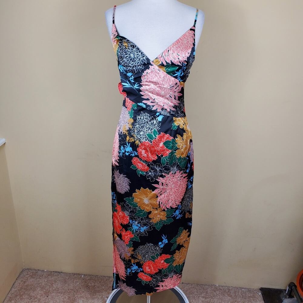 Zhu Hollow Out Floral Slip Midi Dress Size XS